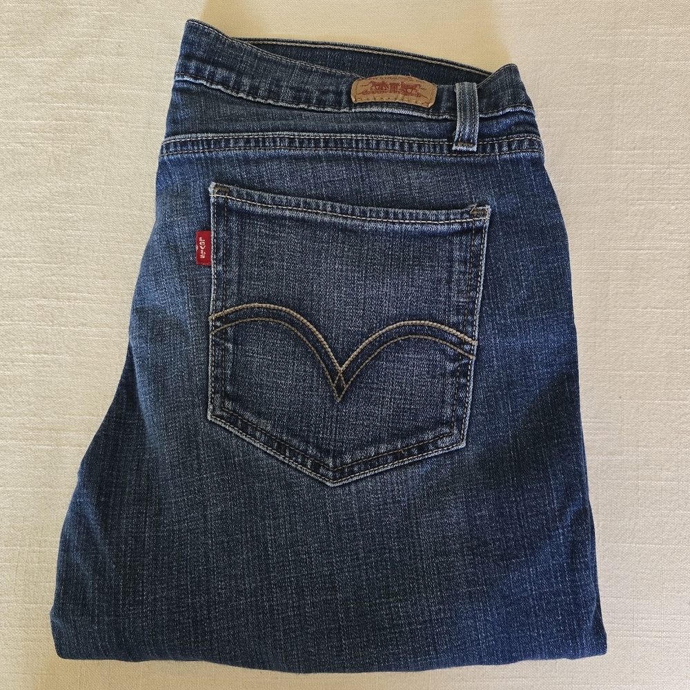 Levi's Women's Dark Blue Denim Supwr Low 524 Jeans